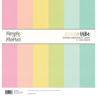 Simple Stories Color Vibe Textured Cardstock - Lights